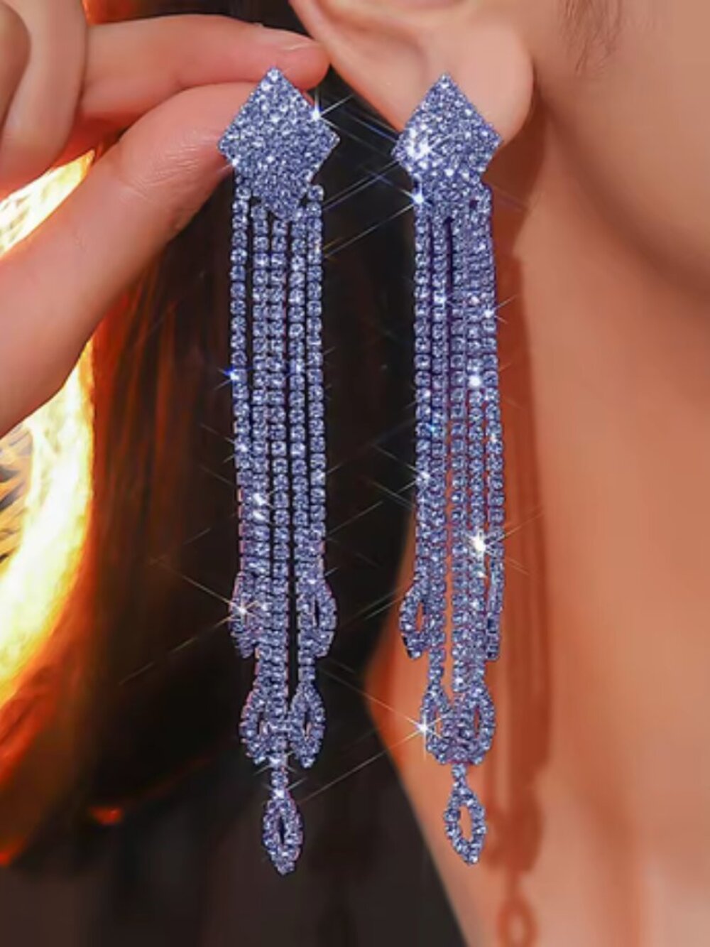 Earrings Lavender Chandelier